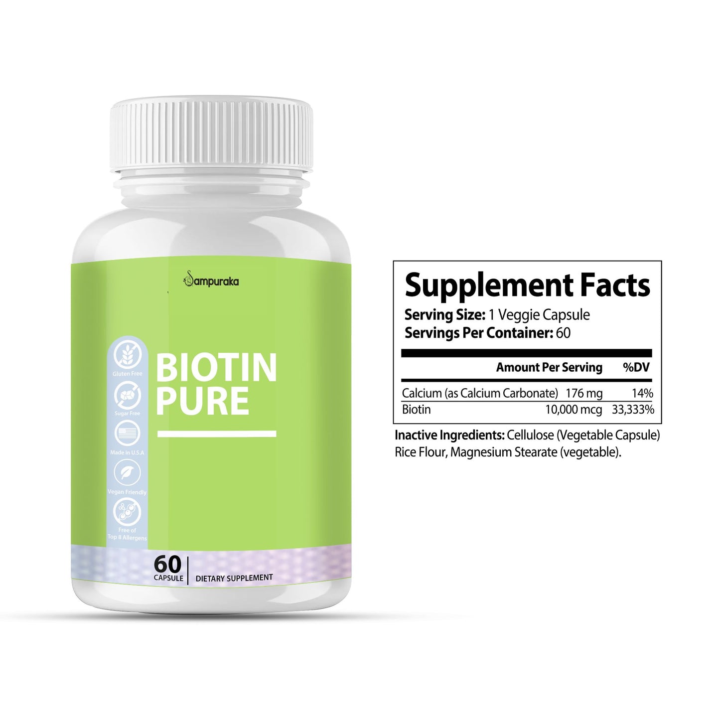 Biotin Pure Supplement - Boost Your Vitamin B Levels - sampuraka