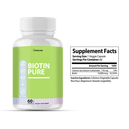 Biotin Pure Supplement - Boost Your Vitamin B Levels - sampuraka